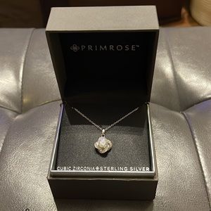 Primrose 18” Cubic Zirconia Sterling Silver Necklace